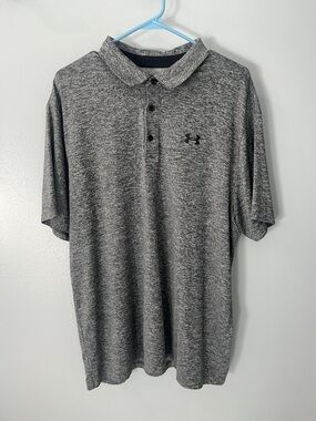 Under Armour Men's Heather Charcoal Polo